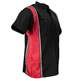 Milwaukee Motorcycle Clothing Co. MDM11607 Men's Black and Red Button Up Mechanic Shirt w/Reflective Stripe - Large
