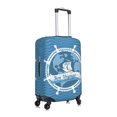 Travel Nautical Print Luggage Cover Elasticated Suitcase Covers TSA Approved Stylish Scratch Washable Resistant Case Protector for Kids and Adults3