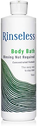 RINSELESS Waterless Body Bath Wash 16 Oz | No Water Rinse Needed Concentrated Formula Makes 16 Sponge Baths