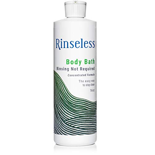 Rinseless Waterless Body Bath Wash 16 Oz | No Water Rinse Needed Concentrated Formula Makes 16 Sponge Baths #TOP16