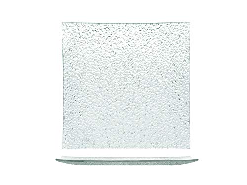 H&h gocce set 6 piatti quadri, vetro, 25cm