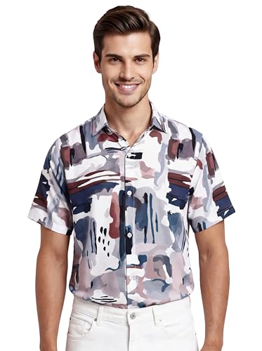 Image of GRECIILOOKS Shirts for Mens | Stylish Shirt for Summer and Vacation | Casual Printed Outfit Men | Trendy Button Down Reguler fit Men`s Shirt | Comfort Rich Formal Shirts