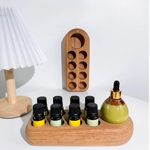 Organizador de esmaltes multi-ranura con base de madera compacta 8