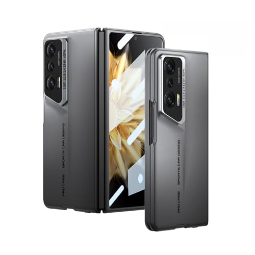 BRAND SET Hülle für Honor Magic V2 Schlanke Schutzhülle mit komfortablem Griff & integriertem Frontdisplay-Schutz (Kühles Grau)
