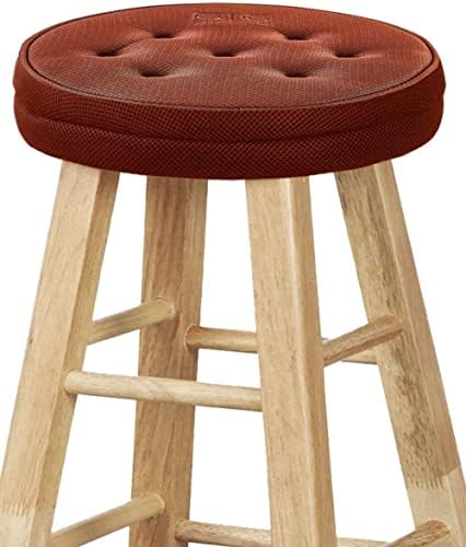 Big Hippo Bar Stool Round Cushion Cover,Memory Foam Nonslip Backing Seat Cover with Elastic Band 12inch Chair Cushion,Suitable for Kitchen Stool,Wooden/Metal Breakfast Bistro Bar Stool-Brown