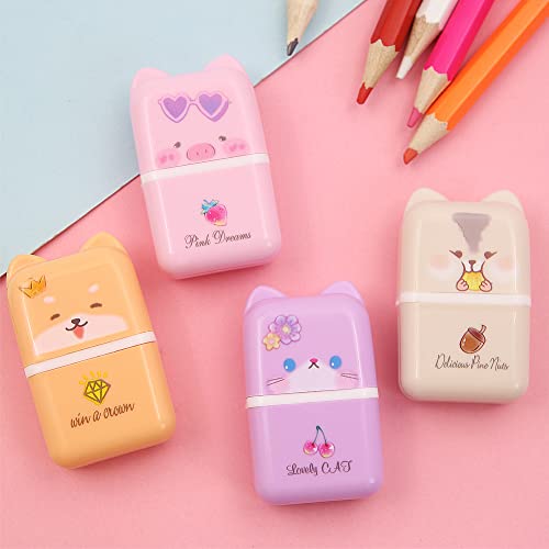 8 gomas de borrar lindas para niños, goma de dibujos animados, divertidos recuerdos de fiesta y suministros escolares, borrador de dibujo kawaii para suministros de papelería de oficina escolar