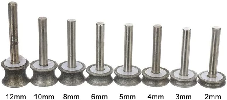 ZALINA Diamond Grinding Wheel Polishing Rounded Edges and Curved Surfaces for Glass Airplane Straight Edge Chamfer 6mm Shank 1pc (Color : 5mm)