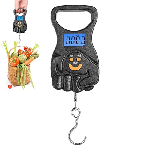 荷物スケール - ポータブルスプリングスケール 高精度 - 旅行用体重計 | 110ポンド/50kg スーツケース重量スケール フック付き荷物重量スケール 軽量 クリアディスプレイ 釣り USB充電式