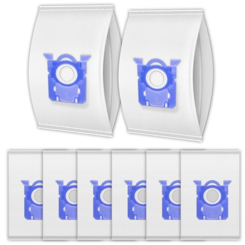 Lot de 8 sacs d'aspirateur GR210SM de rechange compatibles avec AEG GR201SM S-Bag Ultra Long Performance, Philips FC8021/03, Electrolux E201S S-Bag Classic...