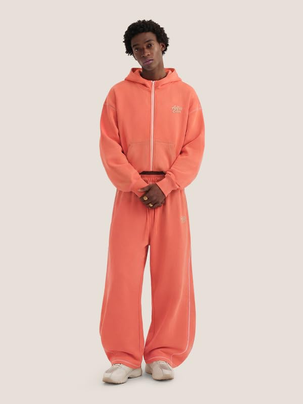 Aelfric Eden Męski dres treningowy, baggy, damski, oversize, strój rekreacyjny, uniseks, strój domowy, strój sportowy, z zamkiem błyskawicznym, zestaw z beczką, spodnie do biegania, strój sportowy