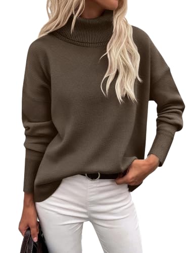 Image of Zeagoo Women's Turtleneck Sweater 2026 Fall Winter Chunky Knitted Pullover | High Low Hem Trendy Basic Jumper Top, Long Sleeve Casual Knit Pullover 2026, Fall Fashion Outfits, Winter Clothing for Women