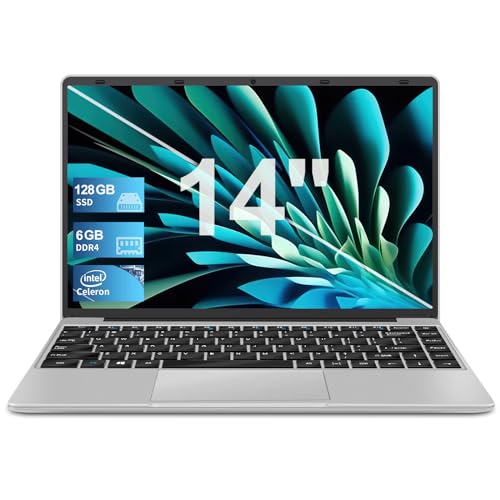 AOCWEI Ordenador Portátil Win 11 con 5G WiFi, Ordenadores portatiles 14 Pulgadas 6GB RAM 128GB ROM...