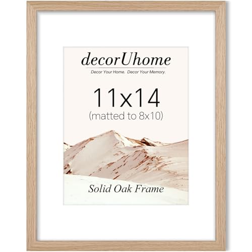 decorUhome Solid Oak Wood 11x14 Picture Frame Natural OW11NT