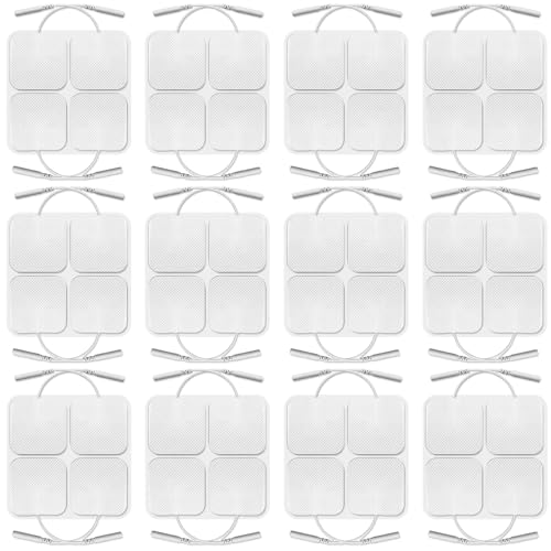 48 almohadillas para electrodos Tens, 5 x 5 cm, almohadillas autoadhesivas de gel para electrodos, almohadillas de repuesto autoadhesivas, electrodos de tens, electrodos adhesivos, adecuados para