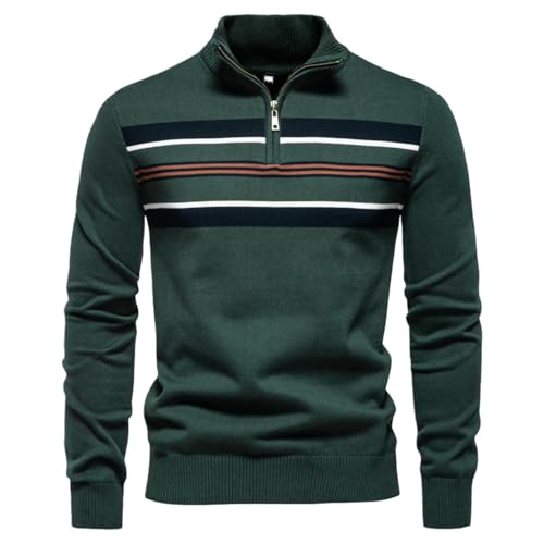 Pull en tricot à rayures pour homme vêtement chaud manche longue hiver