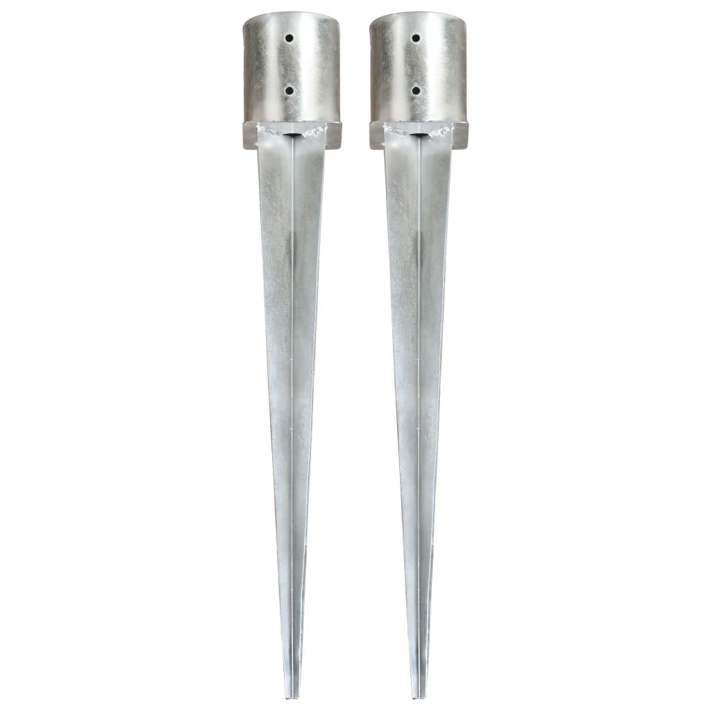 Estacas de suelo (2 piezas, 12 x 91 cm, acero galvanizado, para jardín, vallas, camping