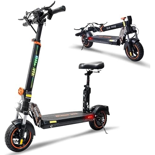 Electric Scooter Adults, 35MPH/30 MPH Top Speed, 50Miles/35 Miles Range, 1600W/800W Motor, 330LBS Load, 10" Off-Road Pneumatic Tires E Scooter with Seat, Folding Kick Scooter for Commuter Outdoor