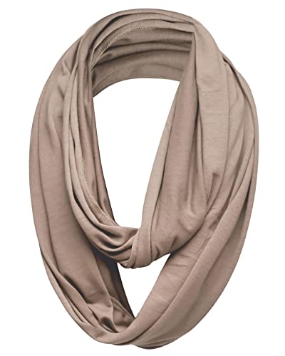 Unisex Jersey Circle Loop Infinity Plain Snood Schal Für Männer & Frauen, Tube Neck Warmer Soft 200g PREMIUM QUALITÄT 50% BAUMWOLLE Schals - 100% QUALITÄT GURANTEE (Beige)