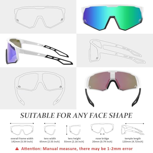 Karsaer Store Karsaer Polarized Cycling Glasses, Multicolor, Large - Image 6