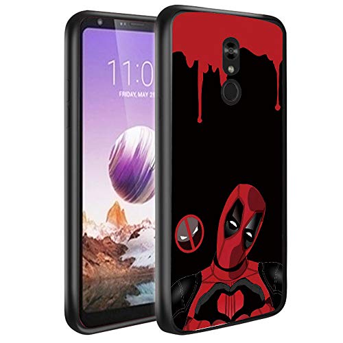 LG Stylo 5 Phone Case, Hard Cover with Soft Shock-Resistant Edges, Non-Slip Shockproof Slim Case Deadpool #Heart