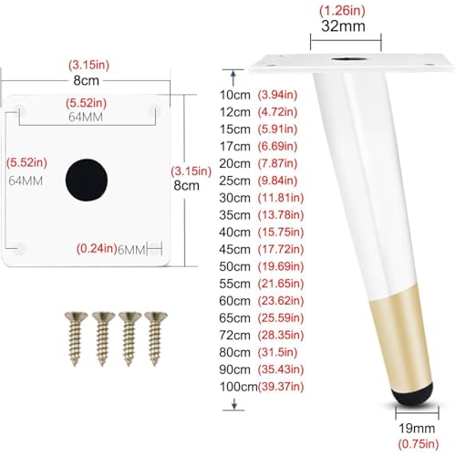 Patas para muebles con base resistente a arañazos para proteger suelos y sofás 3