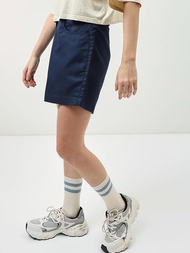 Image of Bewakoof Women's Solid Wide Leg Cotton Shorts