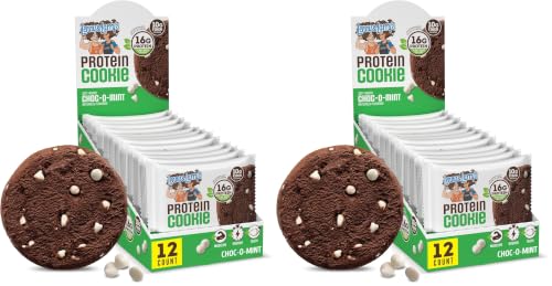 Image of Lenny & Larry's Complete Protein Cookie, [Choc-O-Mint], Chewy Soft Baked, 16g Plant Protein, Vegan, Non-GMO, High Fiber, [4 Ounce] Cookie,(Pack of 24)