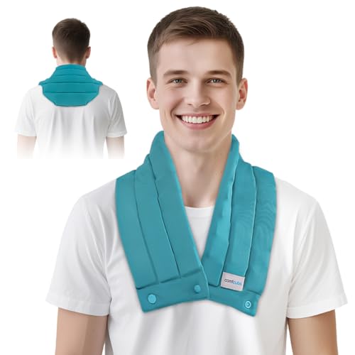 Comfcube Neck Ice Pack Wrap for Cervical Pain and Cooling, 2 Hours Long Lasting Cold Ice Pack for Neck Shoulders, Flexible Cold Pack for Hot Weather, Hot Flashes, Surgery, Swelling