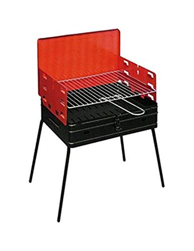 Barbacoa Maletin Esmaltada Doble Parrilla En Oferta Solsun Maletin, Negro, 47.5X31.5X33 Cm