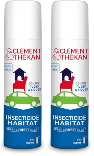 Clément Thékan Insecticide Habitat - Spray Environnement - Anti-puces et antitiques pour la Maison - 250 ML (Lot de 2)