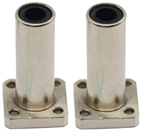Reliabot 2Pcs Lmk8Luu Square Flange Linear Ball Bearing Bushing Nickel Plated For 8Mm Linear Motion Shaft Of 3D Printer And Cnc Machine #TOP9