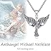 Odinstone St Michael Necklace for Men Sterling Silver Archangel Michael Pendant Meal Saint Michael Cross Necklace for Women Protect US Catholic Religious Jewelry