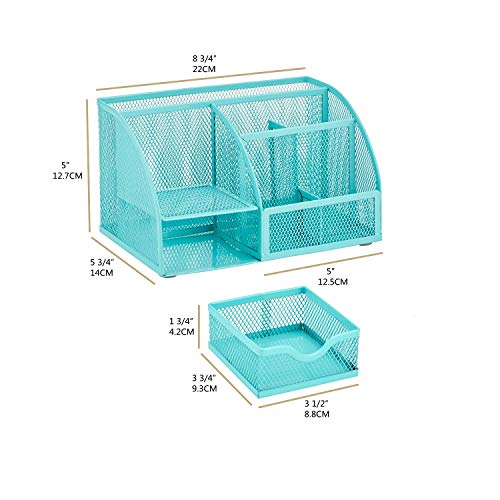 image for Annova Mesh Desk Organizer Office with 7 Compartments + Drawer/Desk Ti