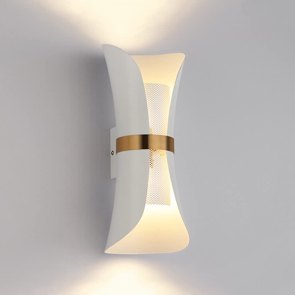 SXECAEPS Modern Wall Sconce Light Fixture Up Down Lamp, Industrial Lighting with Mesh Shade Indoor Sconces Lamps for Living Room Bedroom Bedside Hallway Corridor