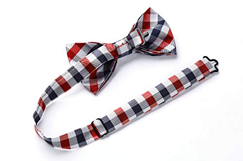 Image of HISDERN Bow Ties for Men Pretied Bowties Classic Formal Business Bow Tie Adjustable Tuxedo Bowtie for Wedding Party