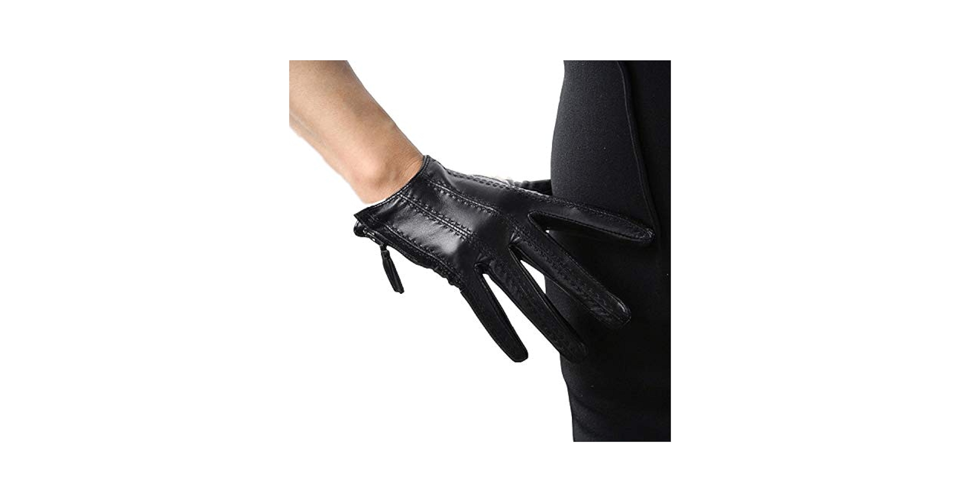 Amazon.com: DooWay Short Black Touchscreen Real Leather