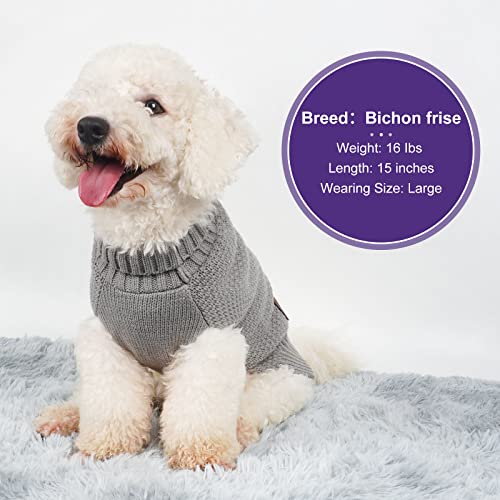 Cyeollo Dog Sweaters Turtleneck Knitted Sweater With Leash Hole Winter Pet Clothes Dog Sweaters For Small Dogs #TOP4