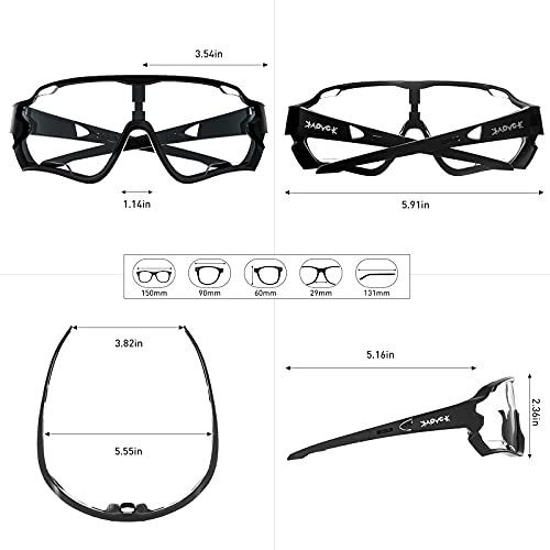 KAPVOE Lunette de Cyclisme Photochromique Homme Femme Tr90 Cadre Lunette Vélo VTT Anti-UV400 Lunette de Soleil Pour Vélo Pêche Course Ski Conduite Pêche - Image 7