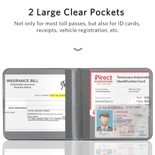 Image of CoBak Car Registration and Insurance Holder - Vehicle Glove Box Car Organizer, Auto Truck Comparment Accessories Case for Essential Document, Driver License, Cards (Dark Gray)
