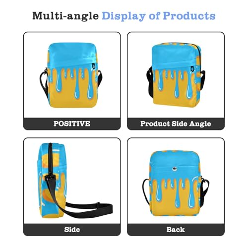 Graffiti Art Yellow Blue messenger bags Shoulder Bag Cross Body Purse Adjustable Strap for Travel business4