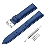 HuanJ Cinturino Morbido For Orologio 8mm 10mm 12mm 14mm 16mm 18mm 20mm 22mm 24mm Cinturino In Pelle Da Uomo E Da Donna Parte Viola Verde Blu(Blue,22mm)