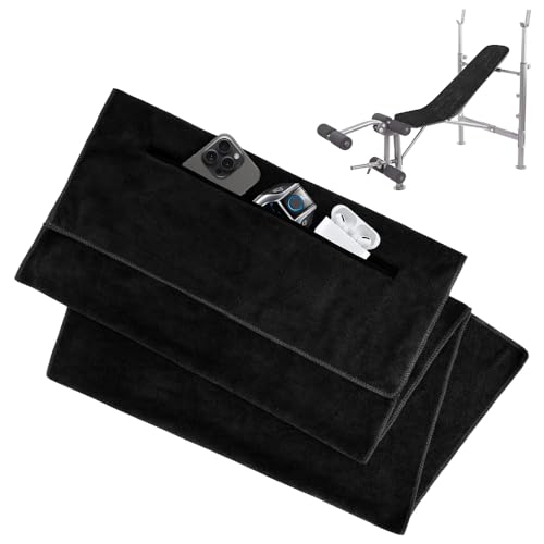 yotutun Toalla Gimnasio 120x50cm, Toalla Deportiva de Microfibra Toalla Deporte Ultraligera y de Secado Rápido Toalla Gym con Bolsillo y Cremallera para Gimnasio Yoga Entrenamiento