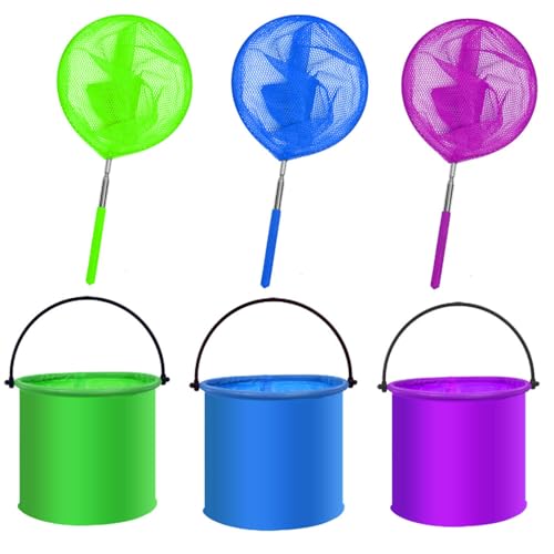 Lista de Cuba Red los más solicitados. 39 Loopunk - Paquete de 6 redes de pescado, juguetes al aire libre, bolsa de red de pesca de acero inoxidable, red telescópica de pesca, red de insectos, red de pesca, cubo de hoja...