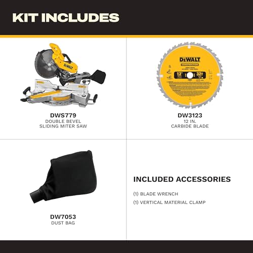 DEWALT Miter Saw, 12 Inch Double Bevel Sliding Compound Mite
