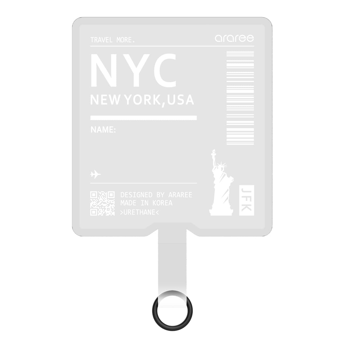 araree Travel More, Phone Lanyard Part for Phone Strap, Universal Phone Tether Tab Without Adhesive with Safety Lanyard Patch Featuring Air Flight