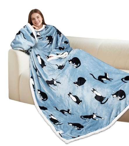 Catalonia Classy Decke mit Ärmeln als Geschenk für Frauen Herren,...