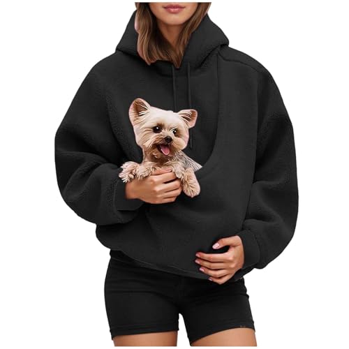 Sweat à capuche avec poche pour animaux contre le stress