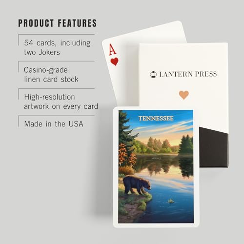 Baraja Póker Tennessee, Oleo con Oso al Amanecer, 52 Cartas miniatura 3