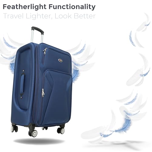 Image of AMERICAN TRAVELLER Bite 55 cm Cabin Trolley Bag (2-3 Days) | Expandable | 360 Spinner Wheels, Telescopic Handle, Front Pockets, Twill Fabric, Travel Bag, 5 Years Warranty