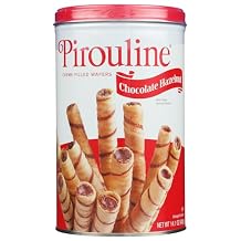 De Beukelaer Chocolate Hazelnut Pirouline Rolled Wafers 12x 14Oz